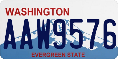 WA license plate AAW9576