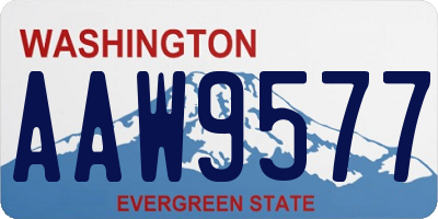 WA license plate AAW9577