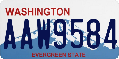WA license plate AAW9584