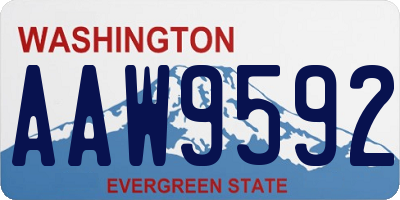 WA license plate AAW9592