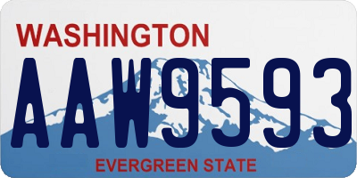 WA license plate AAW9593
