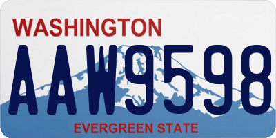 WA license plate AAW9598