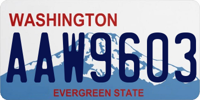 WA license plate AAW9603