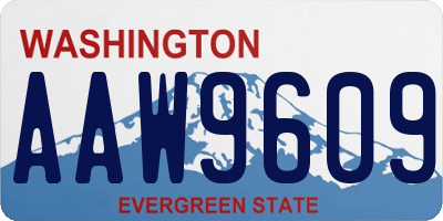 WA license plate AAW9609