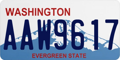 WA license plate AAW9617