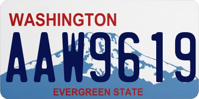 WA license plate AAW9619