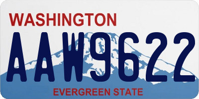 WA license plate AAW9622