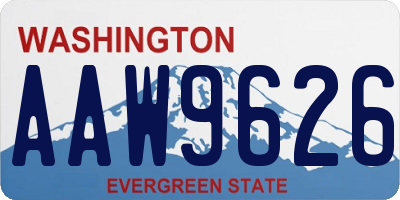 WA license plate AAW9626