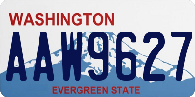 WA license plate AAW9627