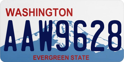 WA license plate AAW9628