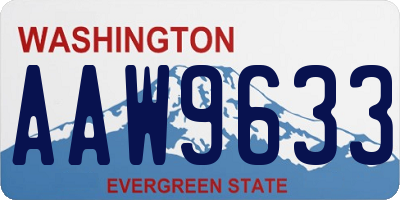 WA license plate AAW9633