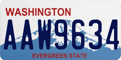 WA license plate AAW9634