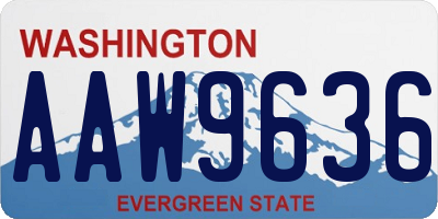 WA license plate AAW9636