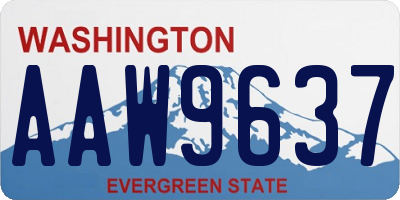 WA license plate AAW9637