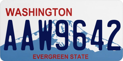 WA license plate AAW9642