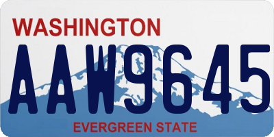 WA license plate AAW9645