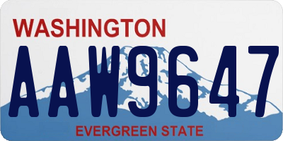 WA license plate AAW9647