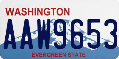 WA license plate AAW9653