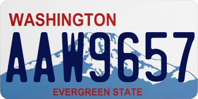 WA license plate AAW9657