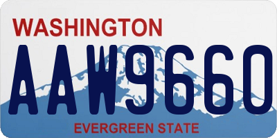 WA license plate AAW9660