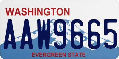 WA license plate AAW9665