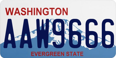 WA license plate AAW9666