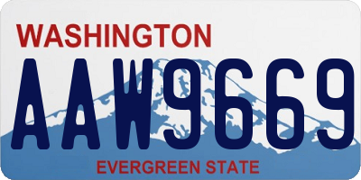 WA license plate AAW9669