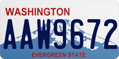 WA license plate AAW9672