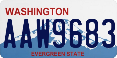 WA license plate AAW9683