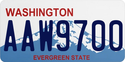 WA license plate AAW9700