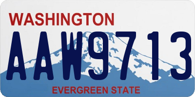 WA license plate AAW9713