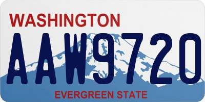 WA license plate AAW9720