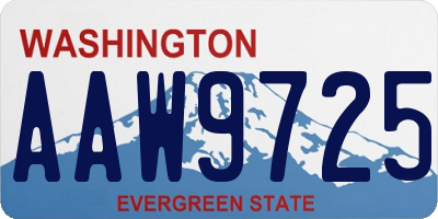 WA license plate AAW9725