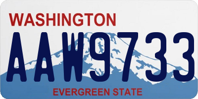 WA license plate AAW9733