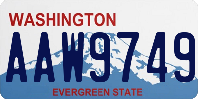 WA license plate AAW9749