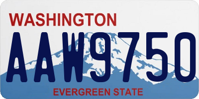 WA license plate AAW9750