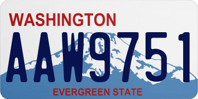 WA license plate AAW9751