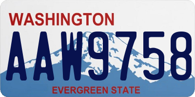 WA license plate AAW9758
