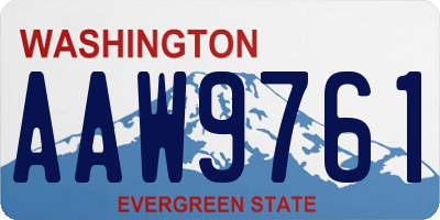 WA license plate AAW9761