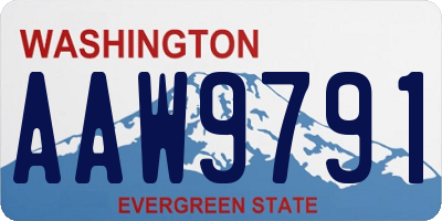 WA license plate AAW9791