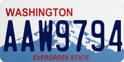 WA license plate AAW9794