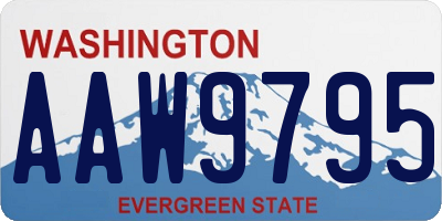 WA license plate AAW9795