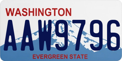 WA license plate AAW9796