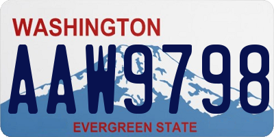 WA license plate AAW9798