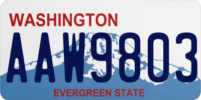 WA license plate AAW9803