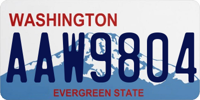 WA license plate AAW9804