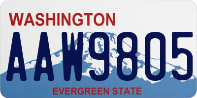 WA license plate AAW9805