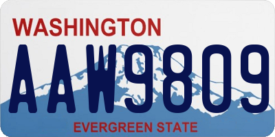 WA license plate AAW9809