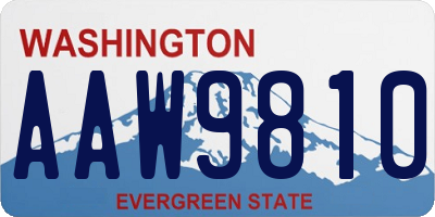 WA license plate AAW9810