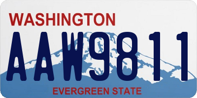 WA license plate AAW9811